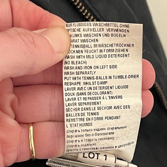 Marc Aurel asymmetrical biker zip jacket in black shiny cotton - Picture 6 of 7